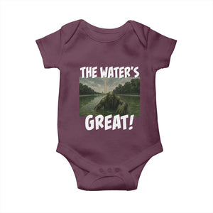 The Water is Great Swamp Monster Reflecting Pool Baby Onesie Funny Washington DC Algae Creature Meme TS02 Maroon Print Your Wear