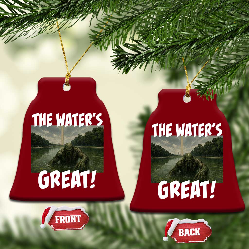 The Water is Great Swamp Monster Reflecting Pool Ceramic Ornament Funny Washington DC Algae Creature Meme TS02 Print Your Wear