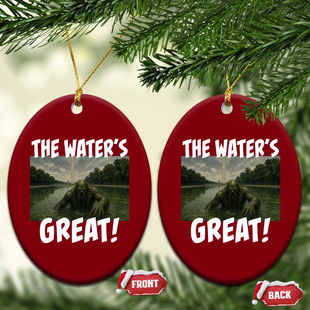 The Water is Great Swamp Monster Reflecting Pool Ceramic Ornament Funny Washington DC Algae Creature Meme TS02 Print Your Wear