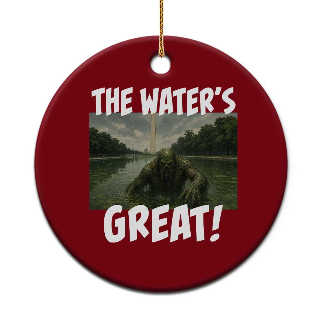 The Water is Great Swamp Monster Reflecting Pool Ceramic Ornament Funny Washington DC Algae Creature Meme TS02 1pc Red Print Your Wear