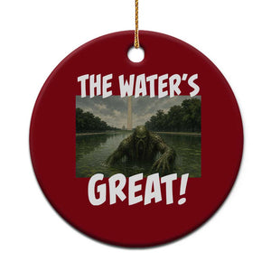 The Water is Great Swamp Monster Reflecting Pool Ceramic Ornament Funny Washington DC Algae Creature Meme TS02 1pc Red Print Your Wear