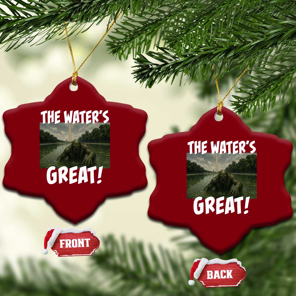 The Water is Great Swamp Monster Reflecting Pool Ceramic Ornament Funny Washington DC Algae Creature Meme TS02 Print Your Wear