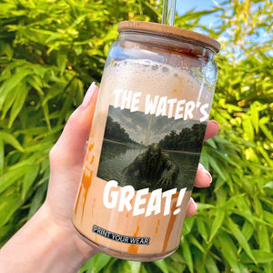 The Water is Great Swamp Monster Reflecting Pool Glass Can Funny Washington DC Algae Creature Meme TS02 Black Print Your Wear