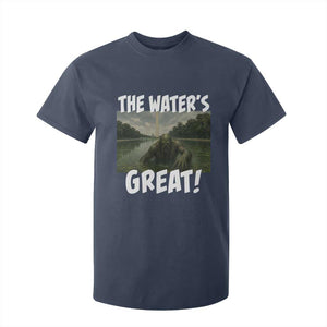 The Water is Great Swamp Monster Reflecting Pool T Shirt For Kid Funny Washington DC Algae Creature Meme TS02 Navy Print Your Wear