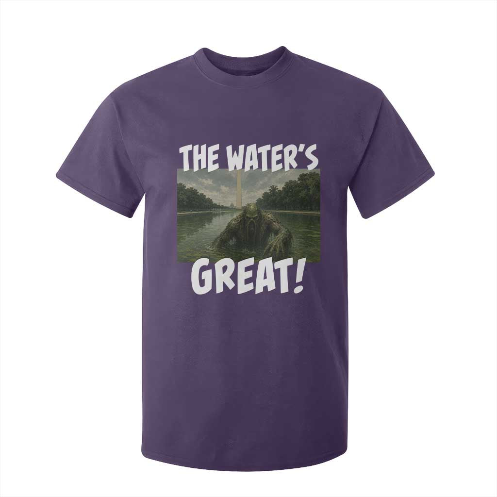 The Water is Great Swamp Monster Reflecting Pool T Shirt For Kid Funny Washington DC Algae Creature Meme TS02 Purple Print Your Wear