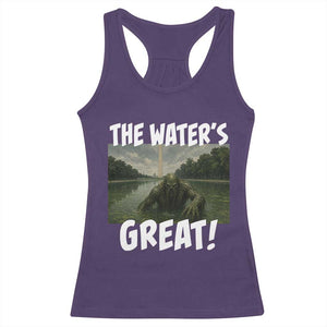 The Water is Great Swamp Monster Reflecting Pool Racerback Tank Top Funny Washington DC Algae Creature Meme TS02 Purple Print Your Wear