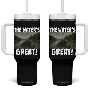 The Water is Great Swamp Monster Reflecting Pool Tumbler With Handle Funny Washington DC Algae Creature Meme TS02 One Size: 40 oz Black Print Your Wear