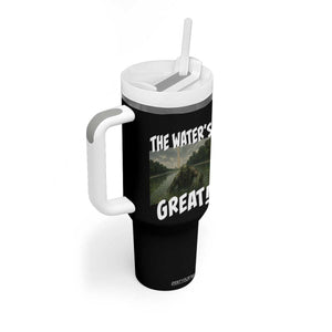 The Water is Great Swamp Monster Reflecting Pool Tumbler With Handle Funny Washington DC Algae Creature Meme TS02 Print Your Wear
