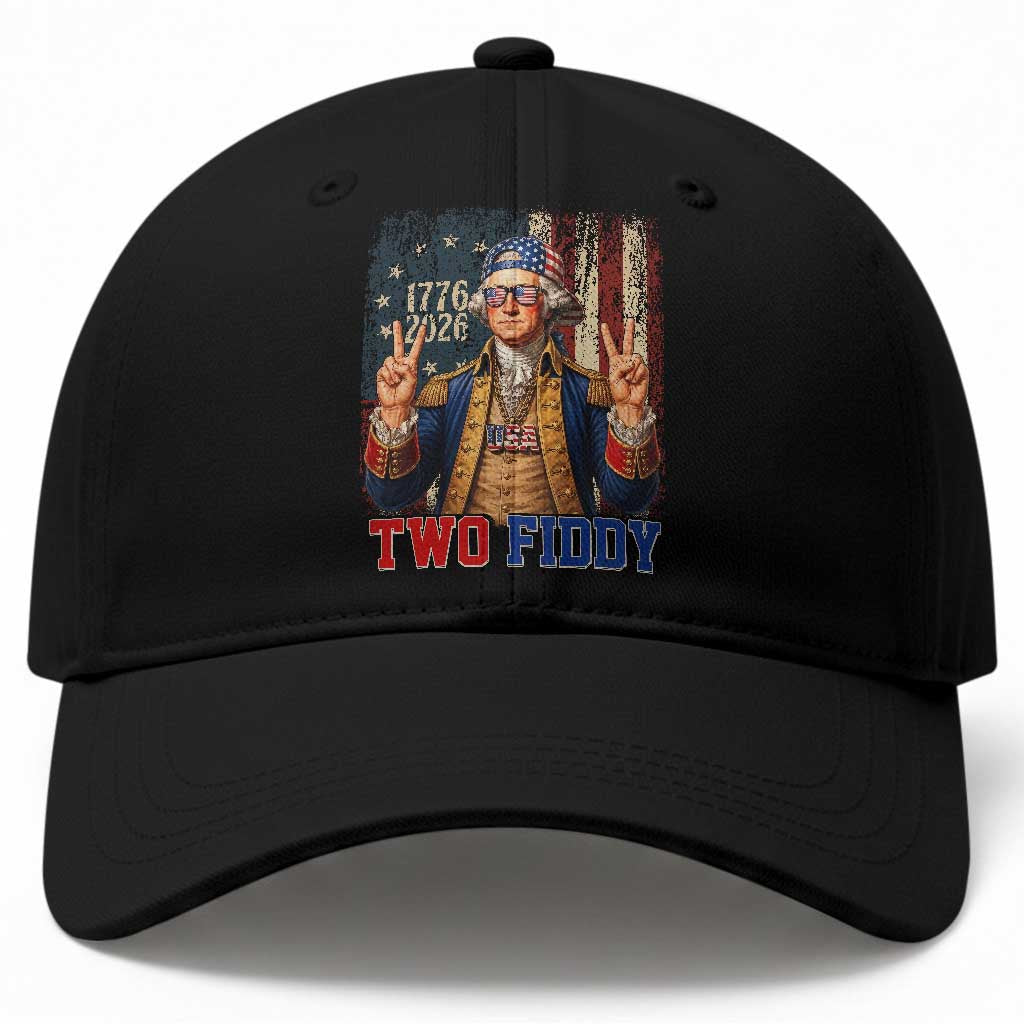 Two Fiddy George Washington Peace Signs Baseball Cap Funny Semiquincentennial Hip Hop Style President TS02 Print Your Wear