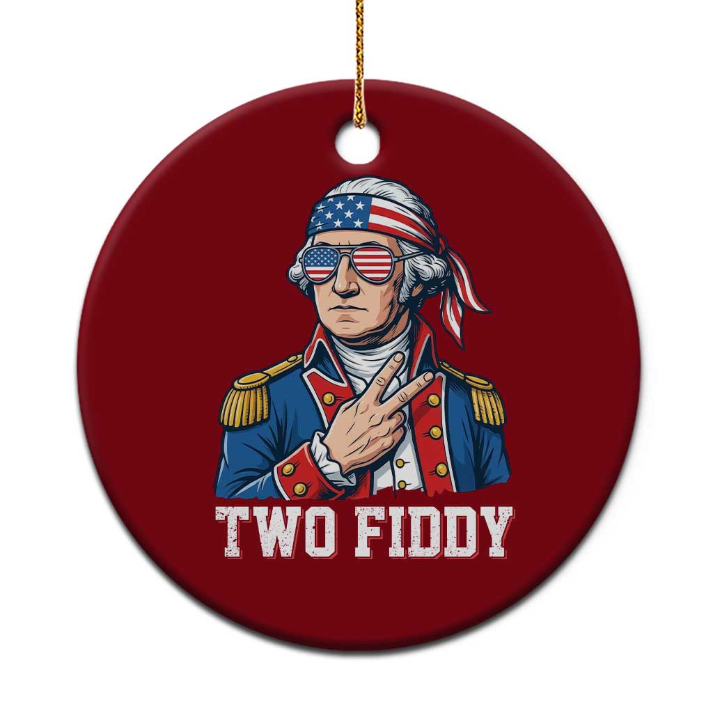 Two Fiddy George Washington Bandana Ceramic Ornament Funny Cool Sunglasses American Flag Headband Peace Sign Patriotic TS02 1pc Red Print Your Wear