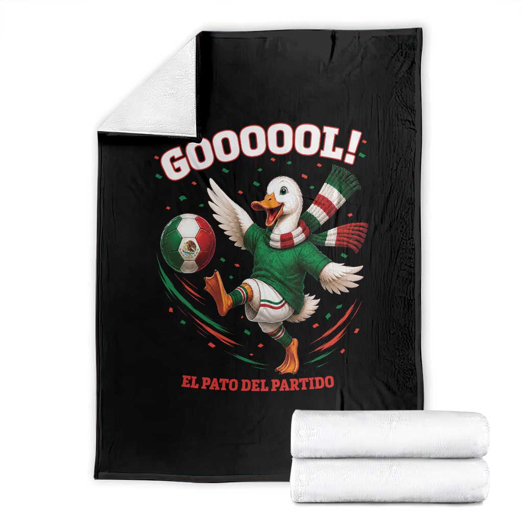 Funny Merlin the Duck Mexico Soccer Supporter Throw Blanket El Pato Del Partido Goooool Football Fans TS02 Black Print Your Wear