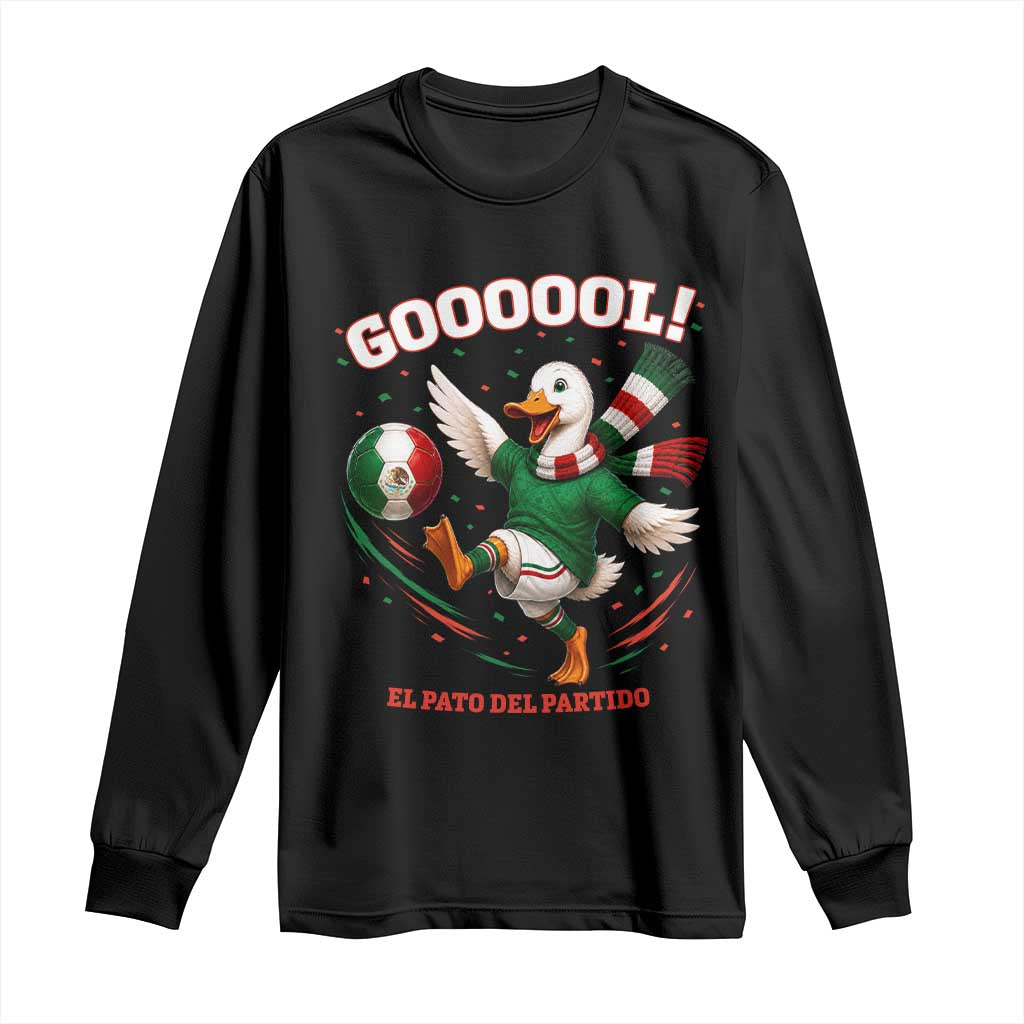 Funny Merlin the Duck Mexico Soccer Supporter Long Sleeve Shirt El Pato Del Partido Goooool Football Fans TS02 Black Print Your Wear