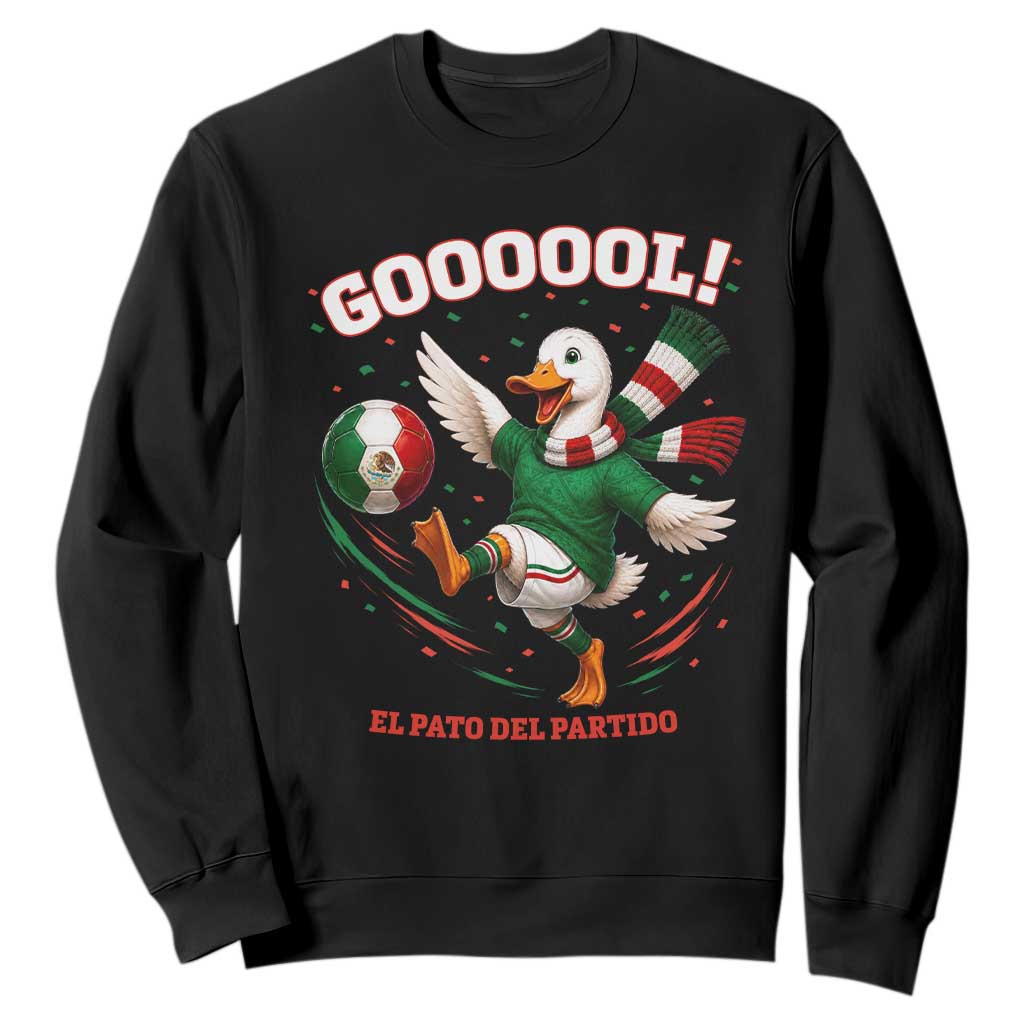 Funny Merlin the Duck Mexico Soccer Supporter Sweatshirt El Pato Del Partido Goooool Football Fans TS02 Black Print Your Wear