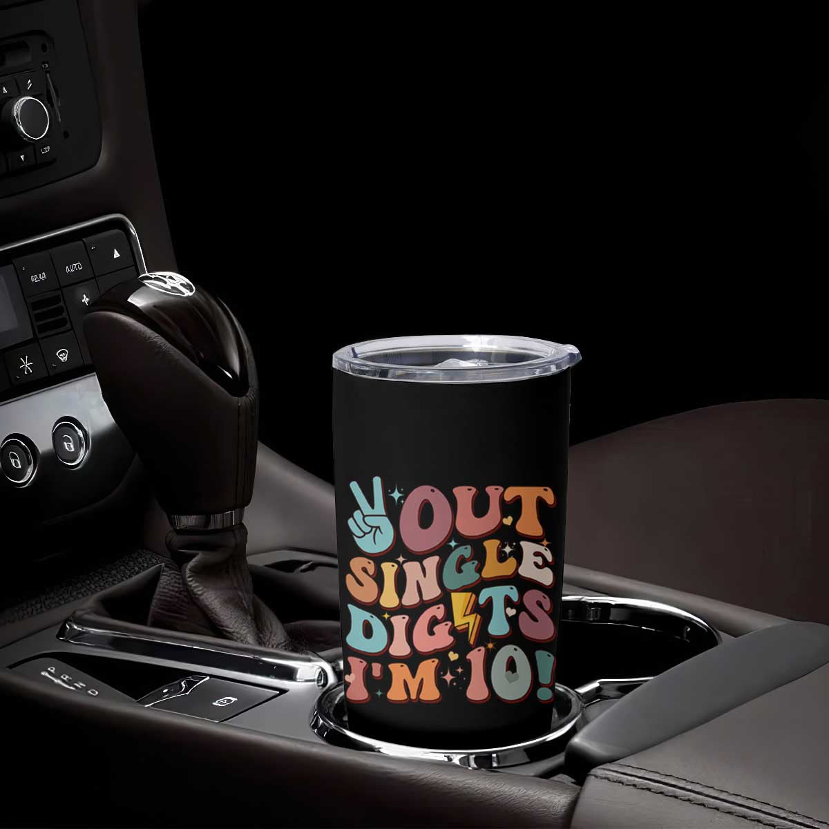 Funny Retro Groovy 10th Birthday Tumbler Cup Out Single Digits I'm Ten TS02 Print Your Wear