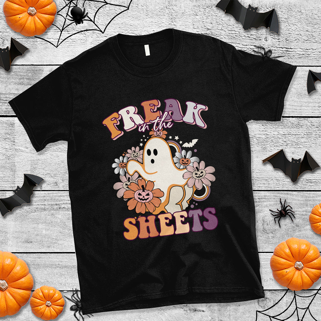 Funny Freak In The Sheet Spooky Boo Sheets Ghost Halloween T Shirt TS02 Purple Printyourwear