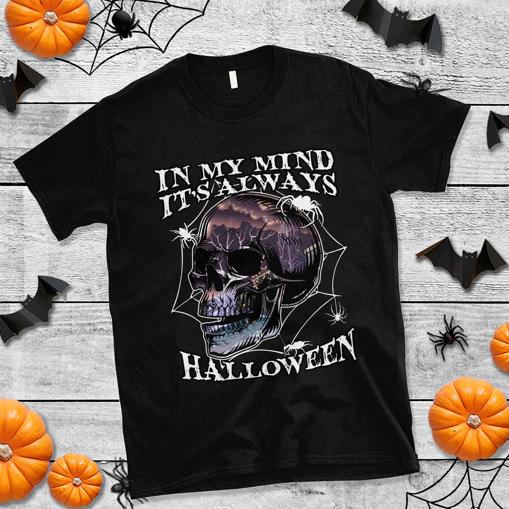 In My Mind It's Always Halloween Scary Night Skull Halloween T Shirt TS02 Purple Printyourwear