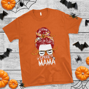 Spooky Mama Halloween Ghost Witchy Spooky Mom Messy Bun T Shirt TS02 Printyourwear