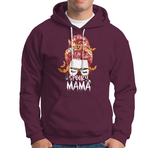 Spooky Mama Halloween Ghost Witchy Spooky Mom Messy Bun Hoodie TS02 Printyourwear