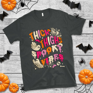 Thick Thighs Spooky Vibe Retro Groovy Witchy Halloween Costume T Shirt TS02 Printyourwear