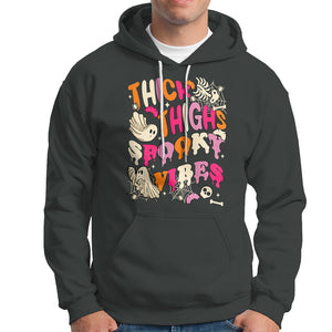 Thick Thighs Spooky Vibe Retro Groovy Witchy Halloween Costume Hoodie TS02 Printyourwear