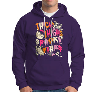 Thick Thighs Spooky Vibe Retro Groovy Witchy Halloween Costume Hoodie TS02 Printyourwear