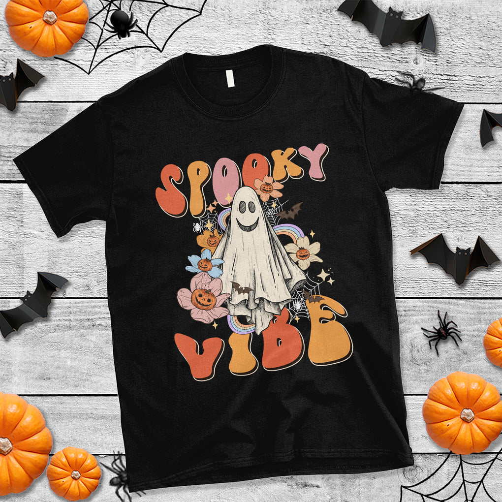 Spooky Vibe Retro Groovy Spooky Boo Ghost Halloween Costume T Shirt TS02 Purple Printyourwear