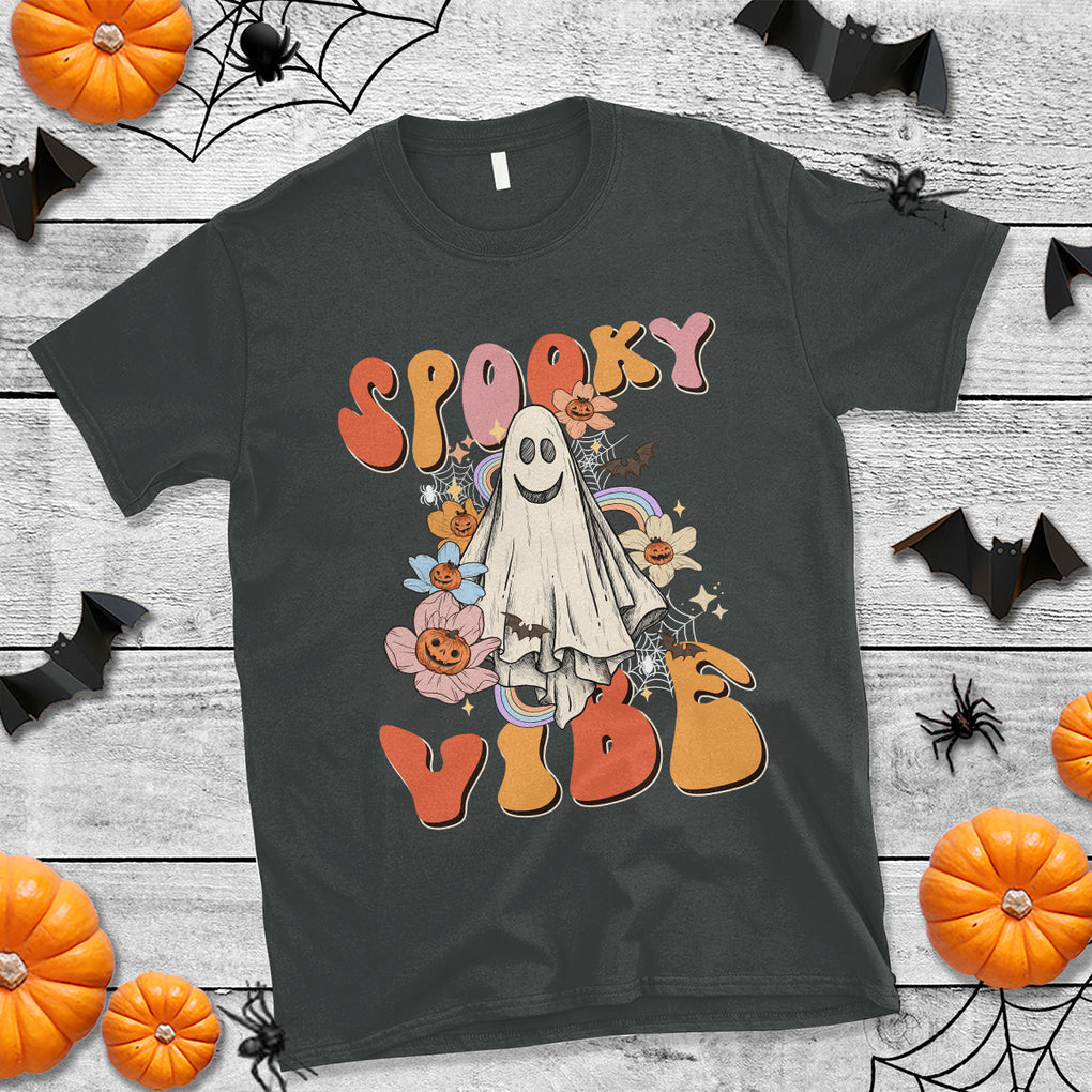 Spooky Vibe Retro Groovy Spooky Boo Ghost Halloween Costume T Shirt TS02 Printyourwear