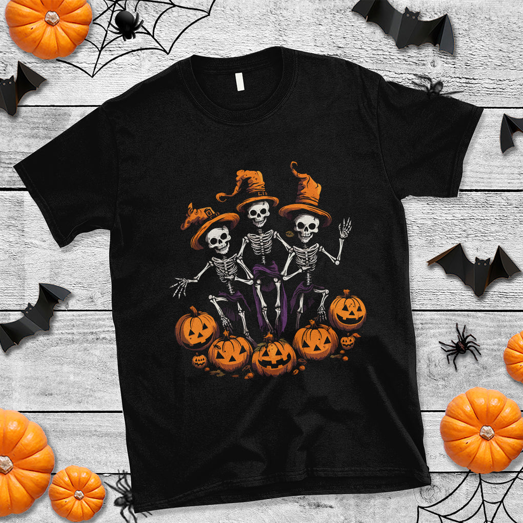 Dancing Skeletons Dance Challenge Scary Pumpkin Spooky Halloween T Shirt TS02 Purple Printyourwear