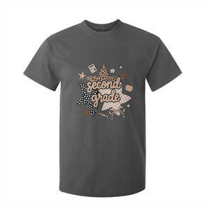 Second Grade Leopard Checkered Star Coquette T Shirt For Kid Cute 2nd Grade Girl Back to School Gift TS02 Dark Heather Print Your Wear
