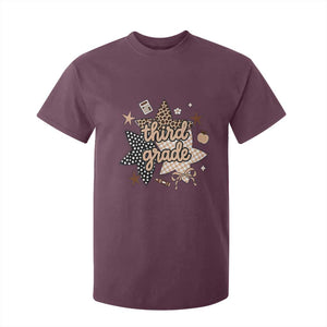 Third Grade Leopard Checkered Star Coquette T Shirt For Kid Cute 3rd Grade Girl Back to School Gift TS02 Maroon Print Your Wear