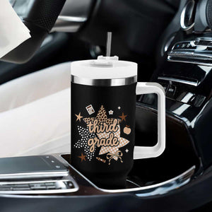 Third Grade Leopard Checkered Star Coquette Tumbler With Handle Cute 3rd Grade Girl Back to School Gift TS02 Print Your Wear