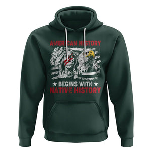 Native American Hoodie American History Native History US Flag TS02 Dark Forest Green Printyourwear