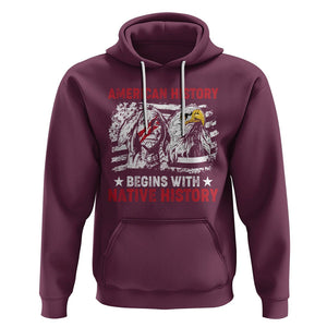 Native American Hoodie American History Native History US Flag TS02 Maroon Printyourwear