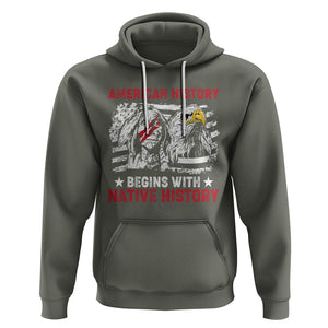 Native American Hoodie American History Native History US Flag TS02 Military Green Printyourwear