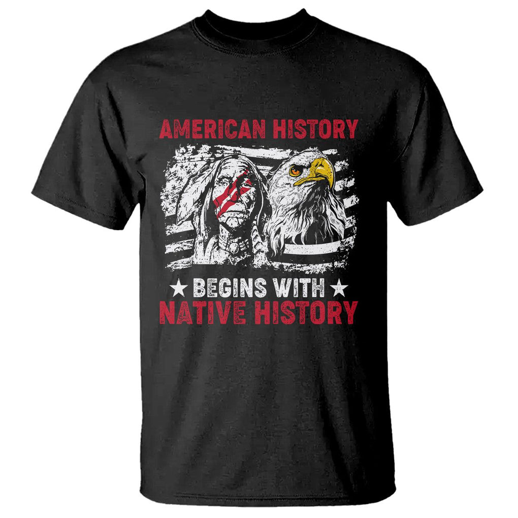 Native American T Shirt American History Native History US Flag TS02 Black Printyourwear