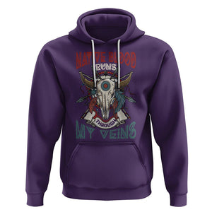 Native American Hoodie Native Blood Runs Through My Veins Proud TS02 Purple Printyourwear