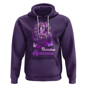 Overdose Awareness Hoodie Sunflower Purple Overdose Prevention TS02 Purple Printyourwear