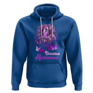 Overdose Awareness Hoodie Sunflower Purple Overdose Prevention TS02 Royal Blue Printyourwear