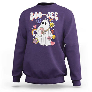 Ghost Halloween Costume Sweatshirt Spooky Season Hippie Boujee Boo-Jee TS02 Purple Print Your Wear