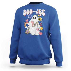 Ghost Halloween Costume Sweatshirt Spooky Season Hippie Boujee Boo-Jee TS02 Royal Blue Print Your Wear