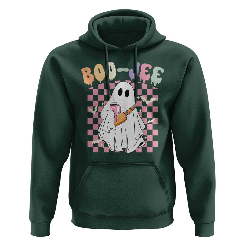 Ghost Halloween Costume Hoodie Spooky Season Cute Boujee Boo-Jee TS02 Dark Forest Green Print Your Wear