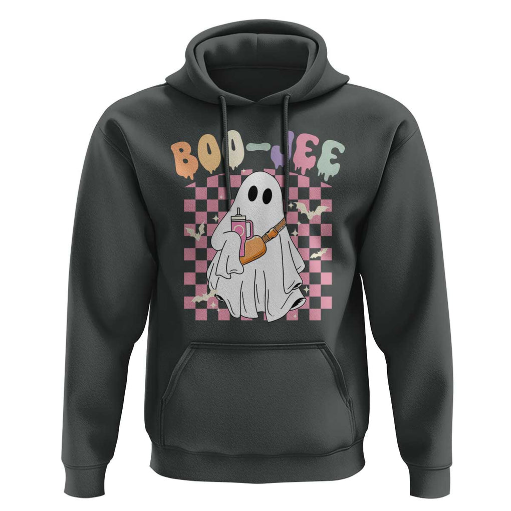 Ghost Halloween Costume Hoodie Spooky Season Cute Boujee Boo-Jee TS02 Dark Heather Print Your Wear