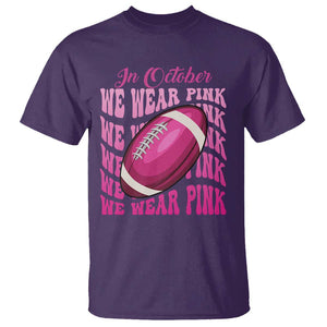 Football Breast Cancer Awareness T Shirt In October We Wear Pink Rugby Retro Groovy TS02 Purple Print Your Wear