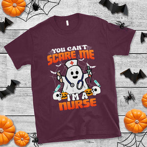 Halloween Nurse T Shirt You Can't Scare Me I'm A Nurse RN Boo Sheet Ghost TS02 Maroon Print Your Wear