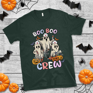 Halloween Nurse T Shirt Boo Boo Crew Ghost Halloween Costume Funny Nursing TS02 Dark Forest Green Print Your Wear