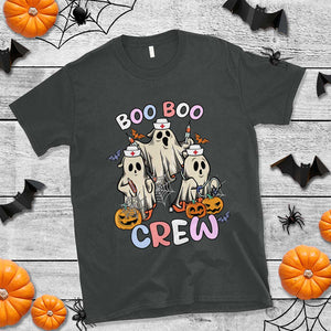 Halloween Nurse T Shirt Boo Boo Crew Ghost Halloween Costume Funny Nursing TS02 Dark Heather Print Your Wear