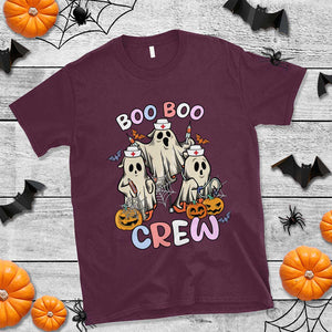 Halloween Nurse T Shirt Boo Boo Crew Ghost Halloween Costume Funny Nursing TS02 Maroon Print Your Wear