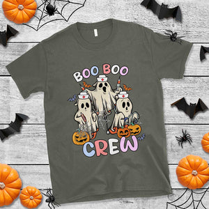 Halloween Nurse T Shirt Boo Boo Crew Ghost Halloween Costume Funny Nursing TS02 Military Green Print Your Wear