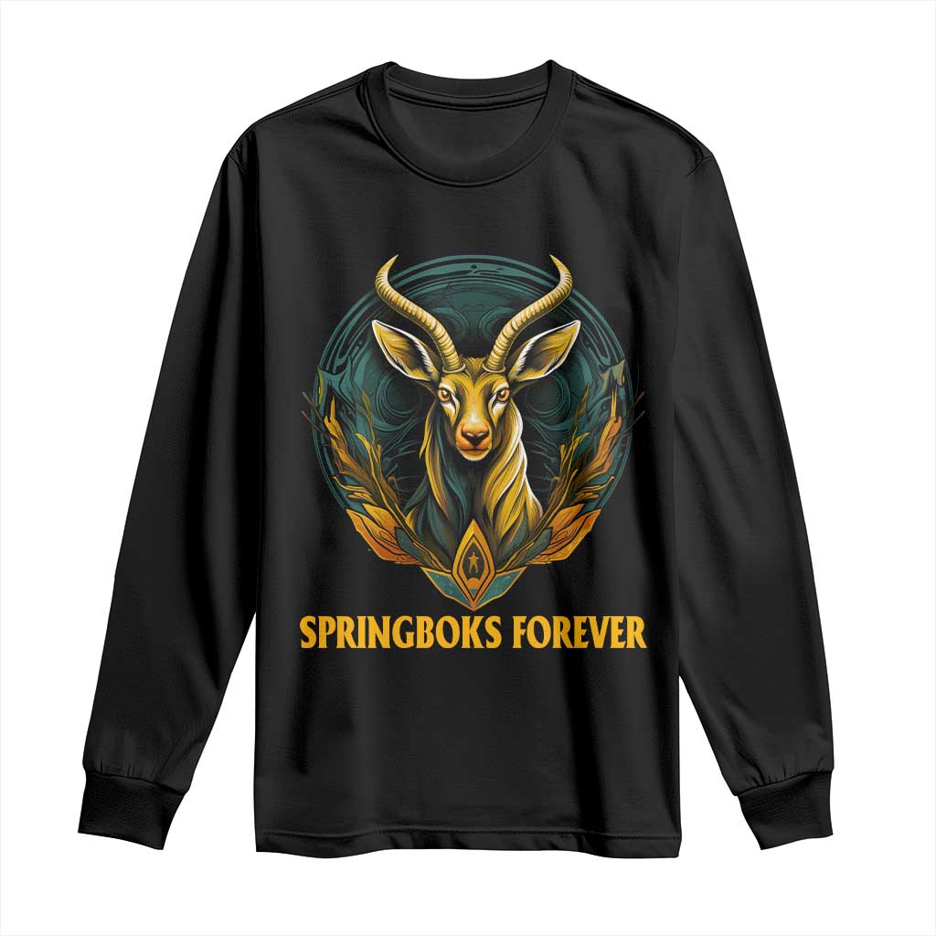 South Africa Rugby Springboks Long Sleeve Shirt Forever Stronger Together Go Bokke TS02 Black Print Your Wear