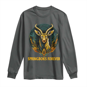 South Africa Rugby Springboks Long Sleeve Shirt Forever Stronger Together Go Bokke TS02 Dark Heather Print Your Wear